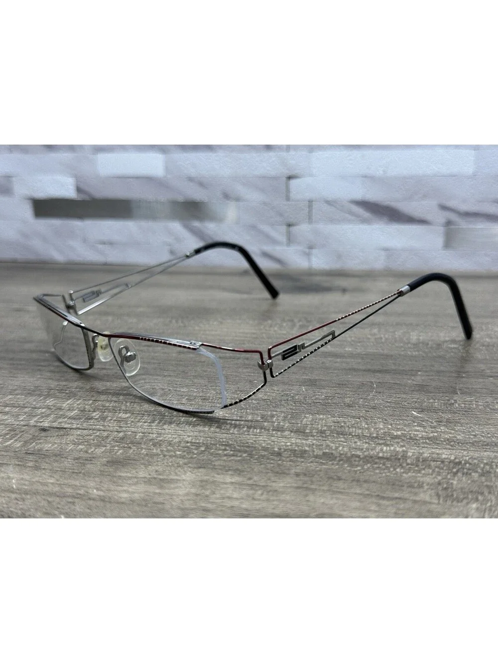 RARE Casanova Designer Eyeglasses Italy LC-58 C-02 Red Silver Frames Only 51[]18
